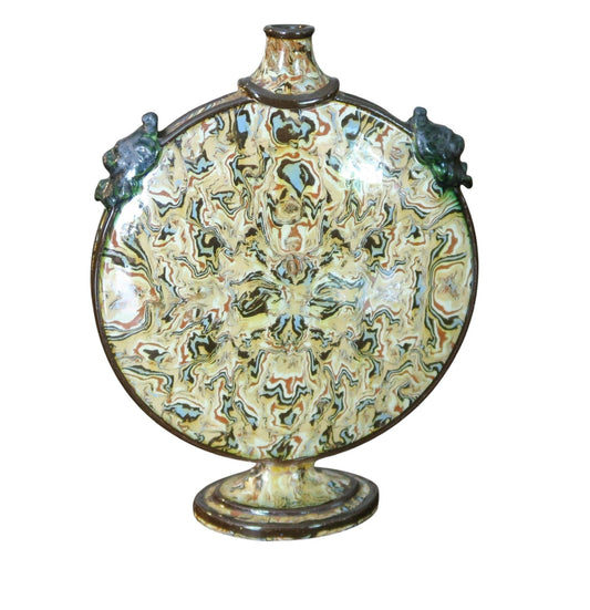 A French Early 19th Century Agate Ware Pilgrim Flask, probably Apt