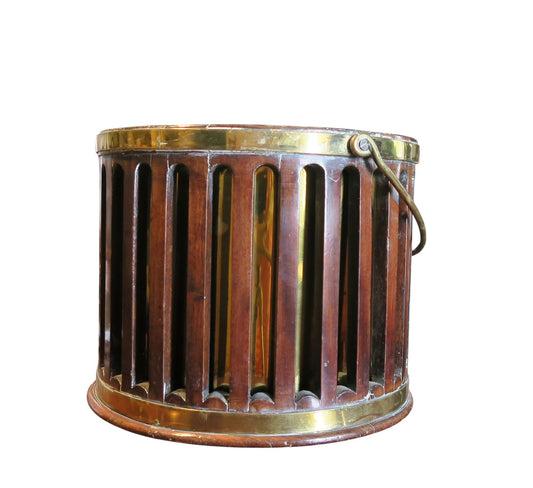 A George III Mahogany and Brass Plate Bucket, late 18th Century