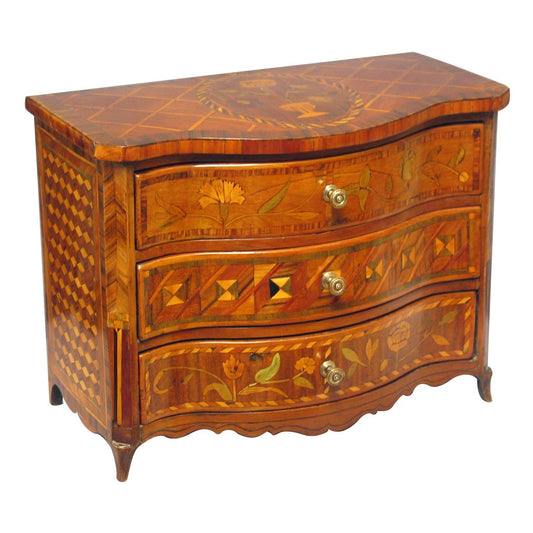 Rococo South German Miniature Marquetry and Parquetry Commode, Mid-18th Century