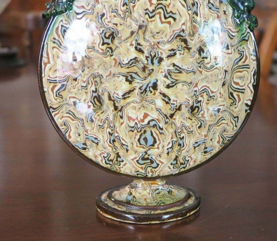 A French Early 19th Century Agate Ware Pilgrim Flask, probably Apt