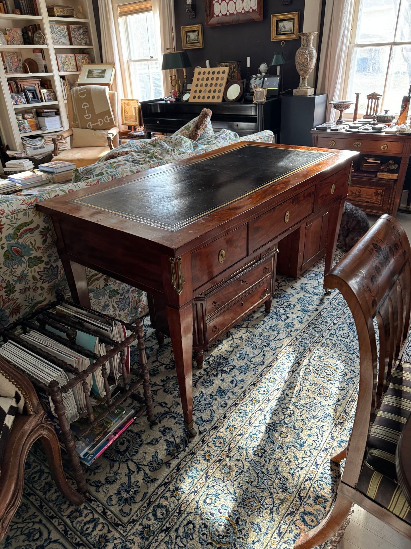Louis XVI Ormolu Mounted Mahogany Bureau Plat, 19th Cenury