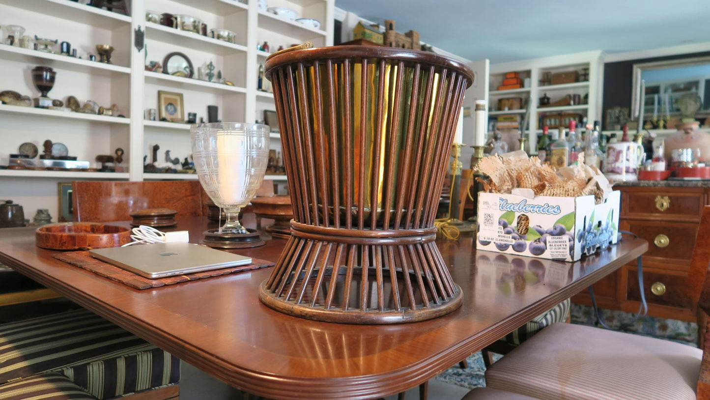 A George III Tapering Mahogany and Brass-lined Reeded Plate Bucket, Early 19th century