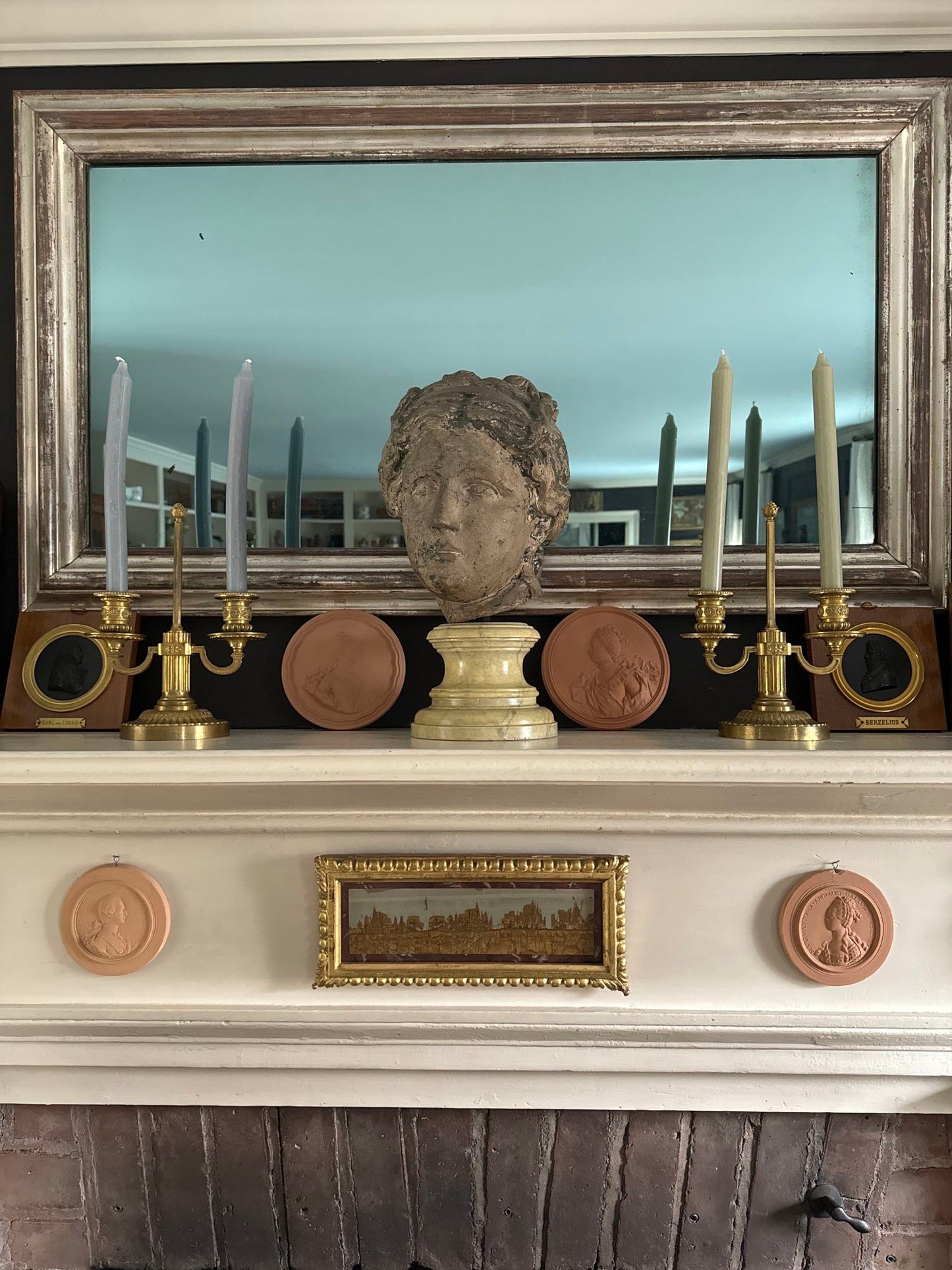 A Pair of Louis XVI Style Two-Light Ormolu Candlesticks