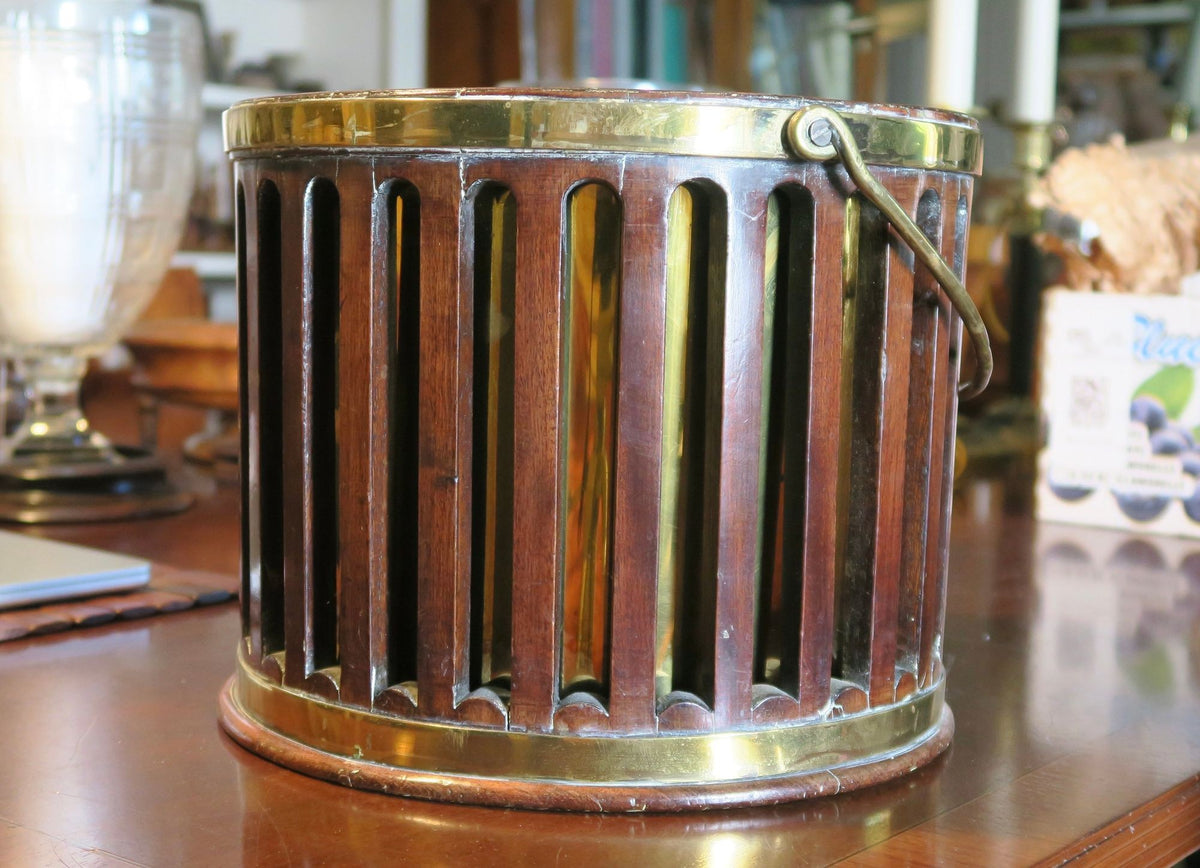 A George III Mahogany and Brass Plate Bucket, late 18th Century
