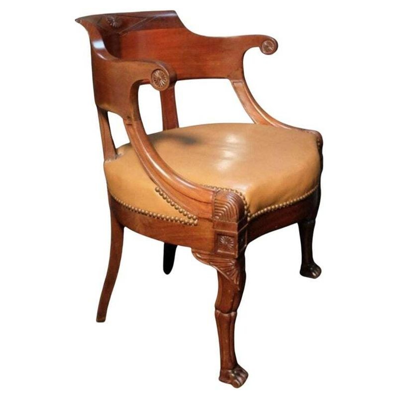 EMPIRE OFFICE CHAIR in mahogany with curved back nicely …