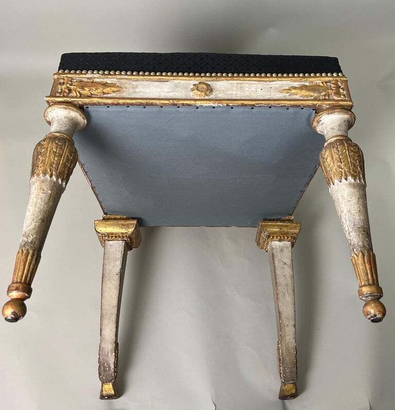 Pair of Italian Genoese Carved Parcel Gilt Side Chairs, circa 1820-30