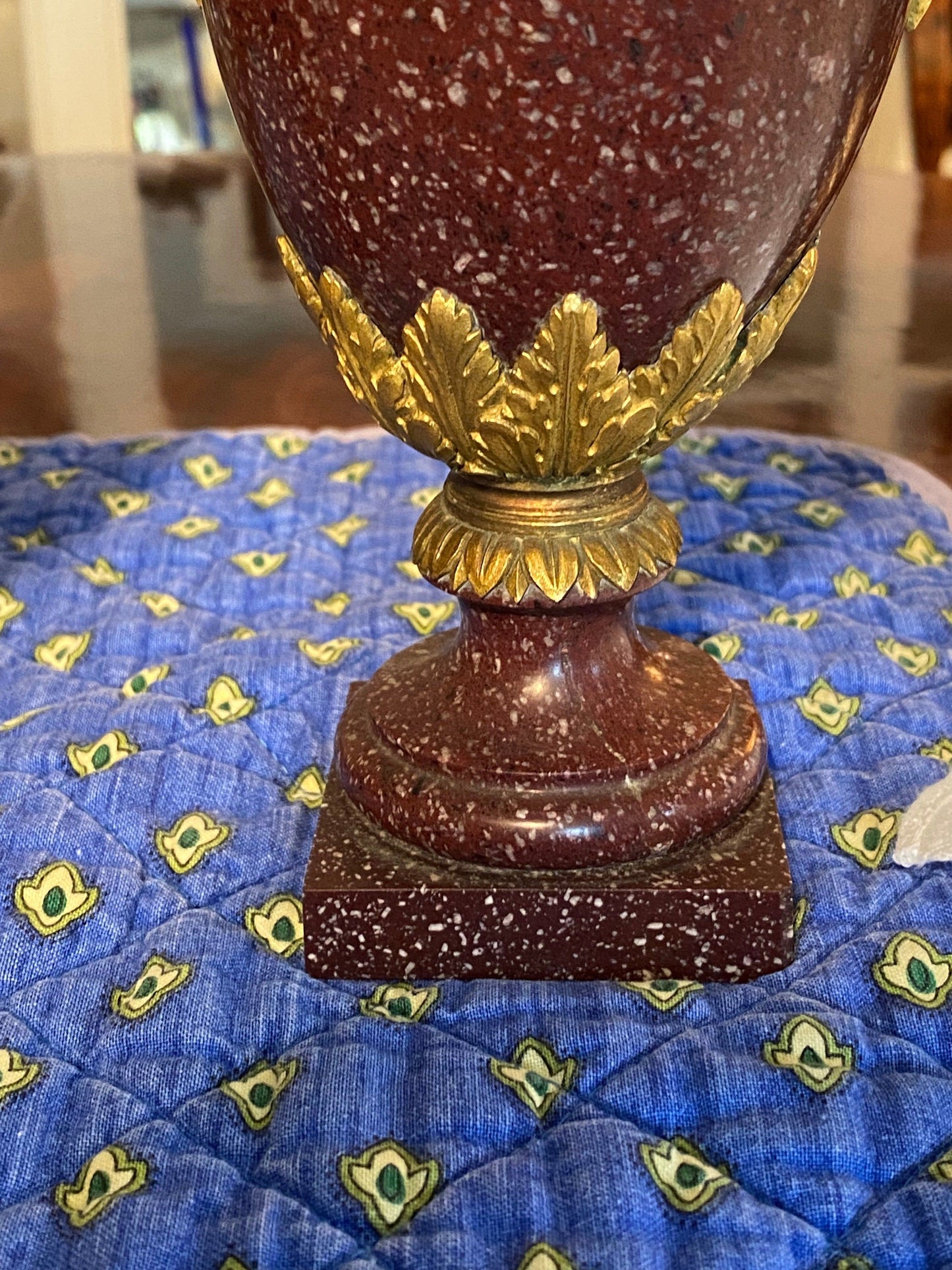 A Pair of Louis XVI Style Ormolu Mounted Porphyry Vases, 19th Century