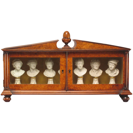 Seven Miniature Furstenberg Biscuit Porcelain Busts of English Men of Letters