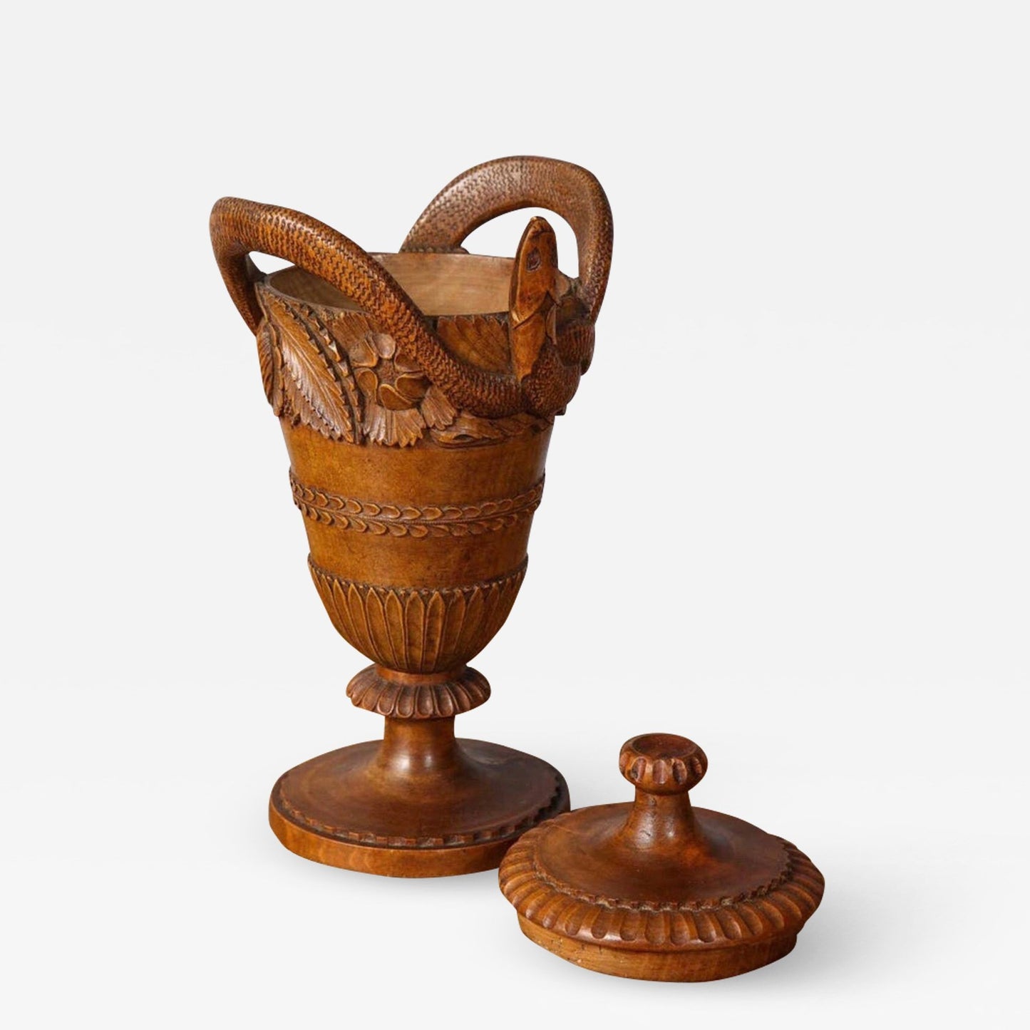 Empire Fruitwood Covered Vase, French, Early 19th Century