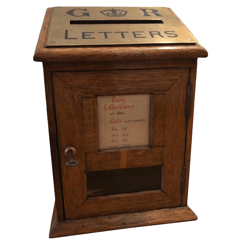 Early 20th Century Edwardian Diminutive Oak Post Box