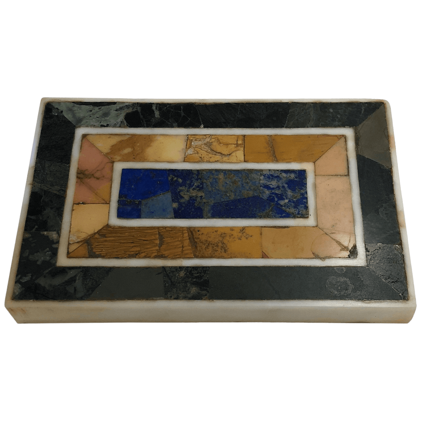 Grand Tour Inlaid Marble Specimen Paperweight, Early 20th Century