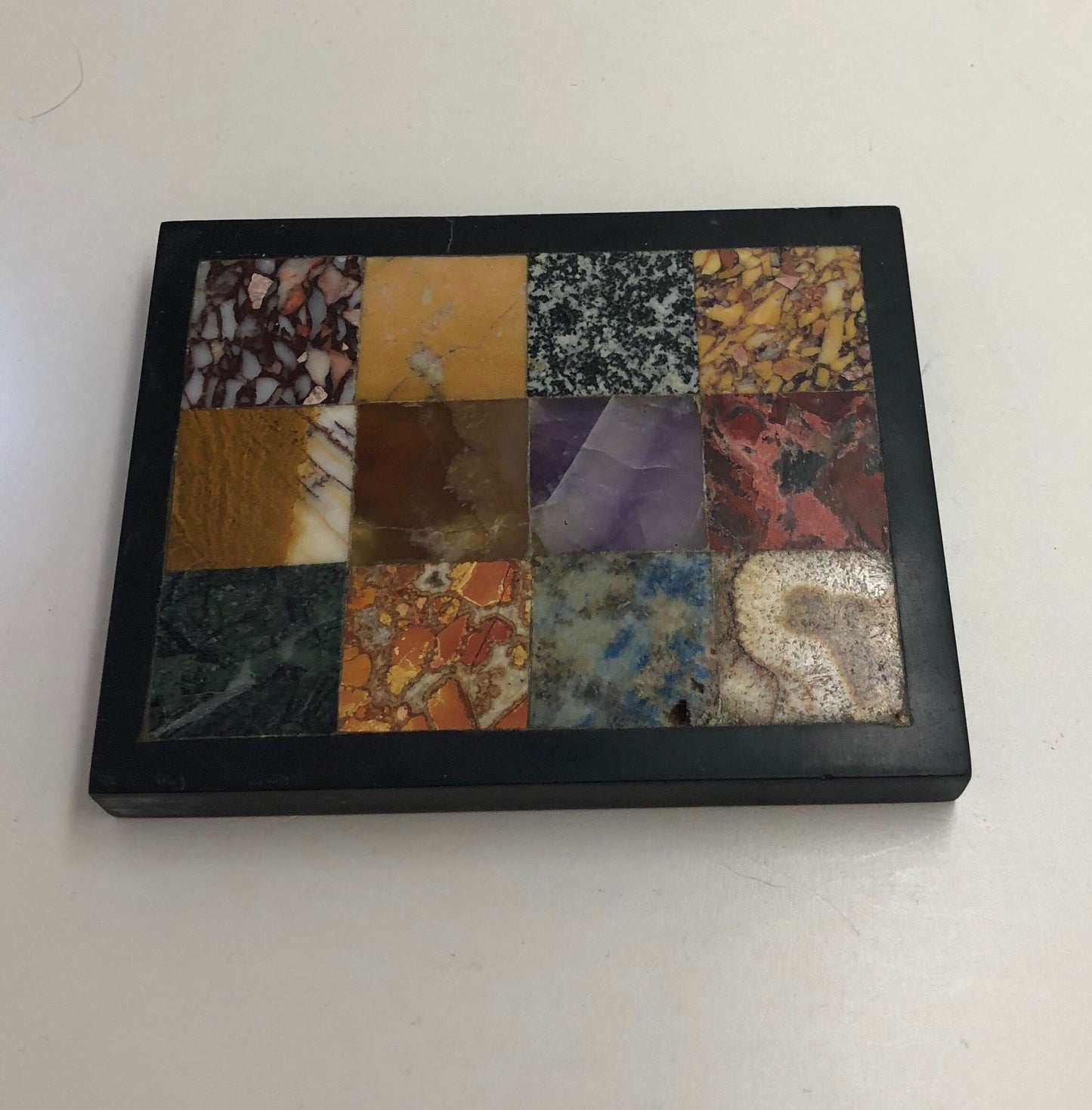 Grand tour inlaid marble specimen paperweight