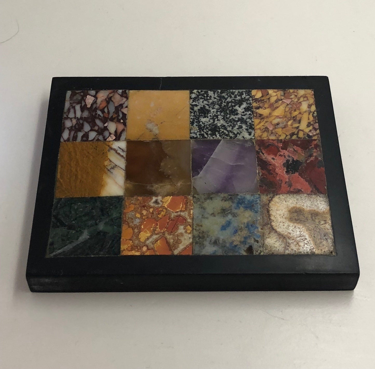Grand tour inlaid marble specimen paperweight