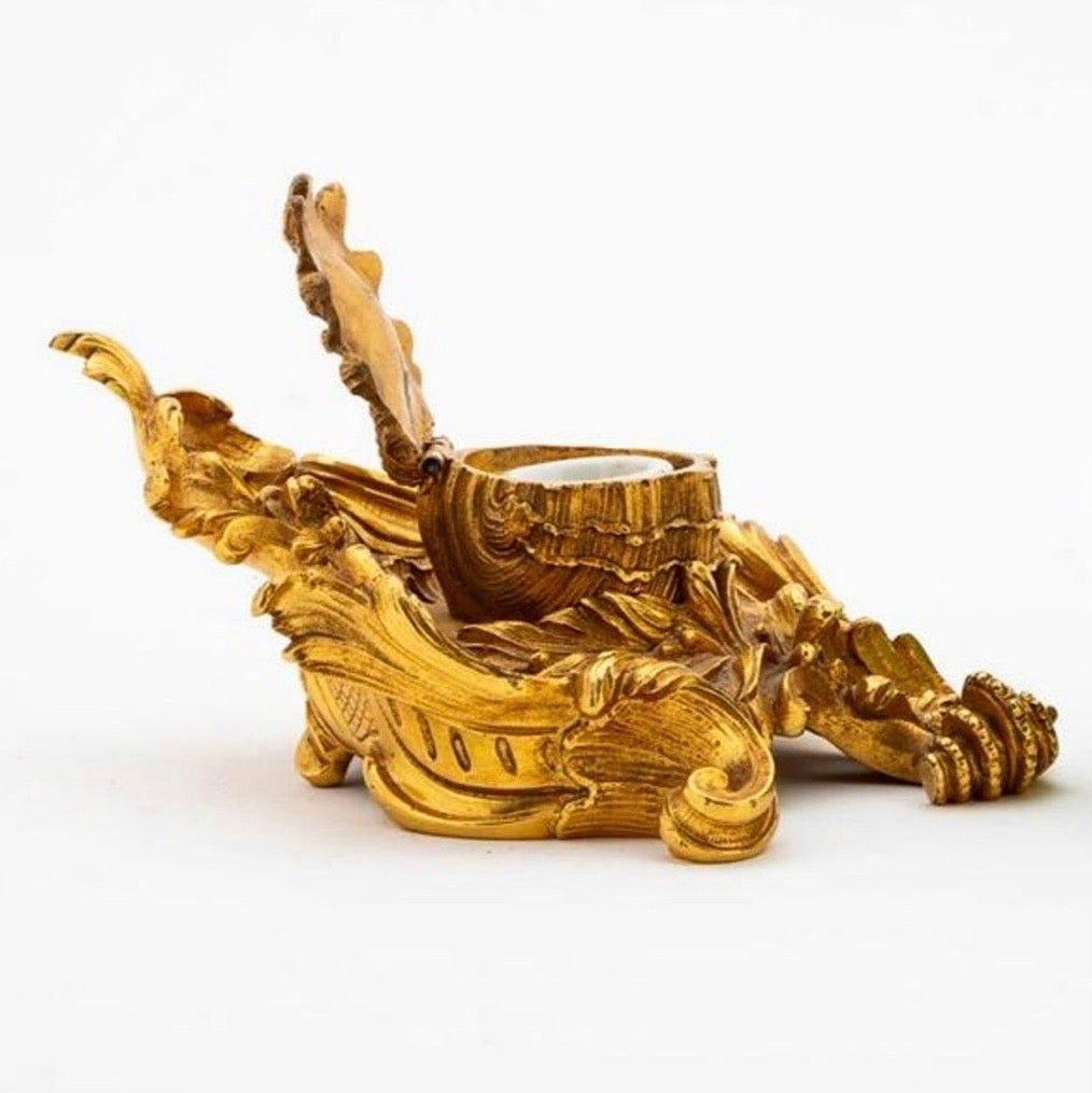 A Louis XV Style Ormolu Inkwell, Late 19/Early 20th Century