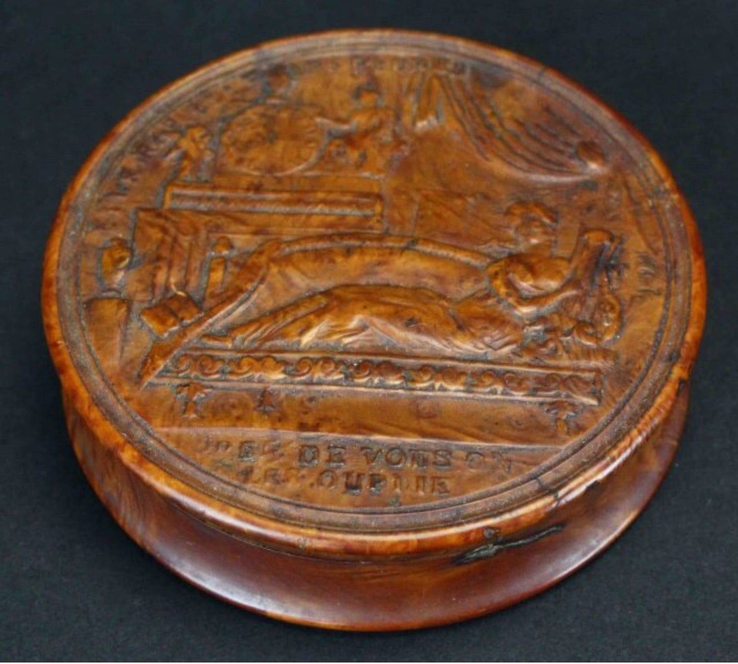 Empire French Pressed Wood Snuff Box, Early 19th Century