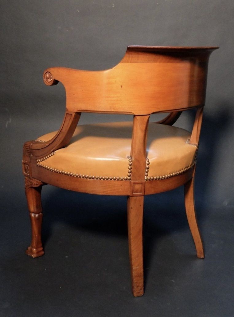 An Empire Mahogany Desk Chair, Early 19th Century