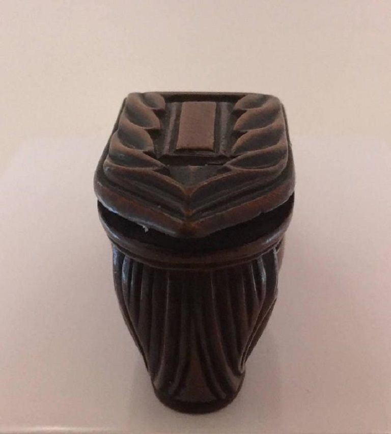 Carved Shoe Form Treen Snuff Box with Carved Shamrock, 19th Century