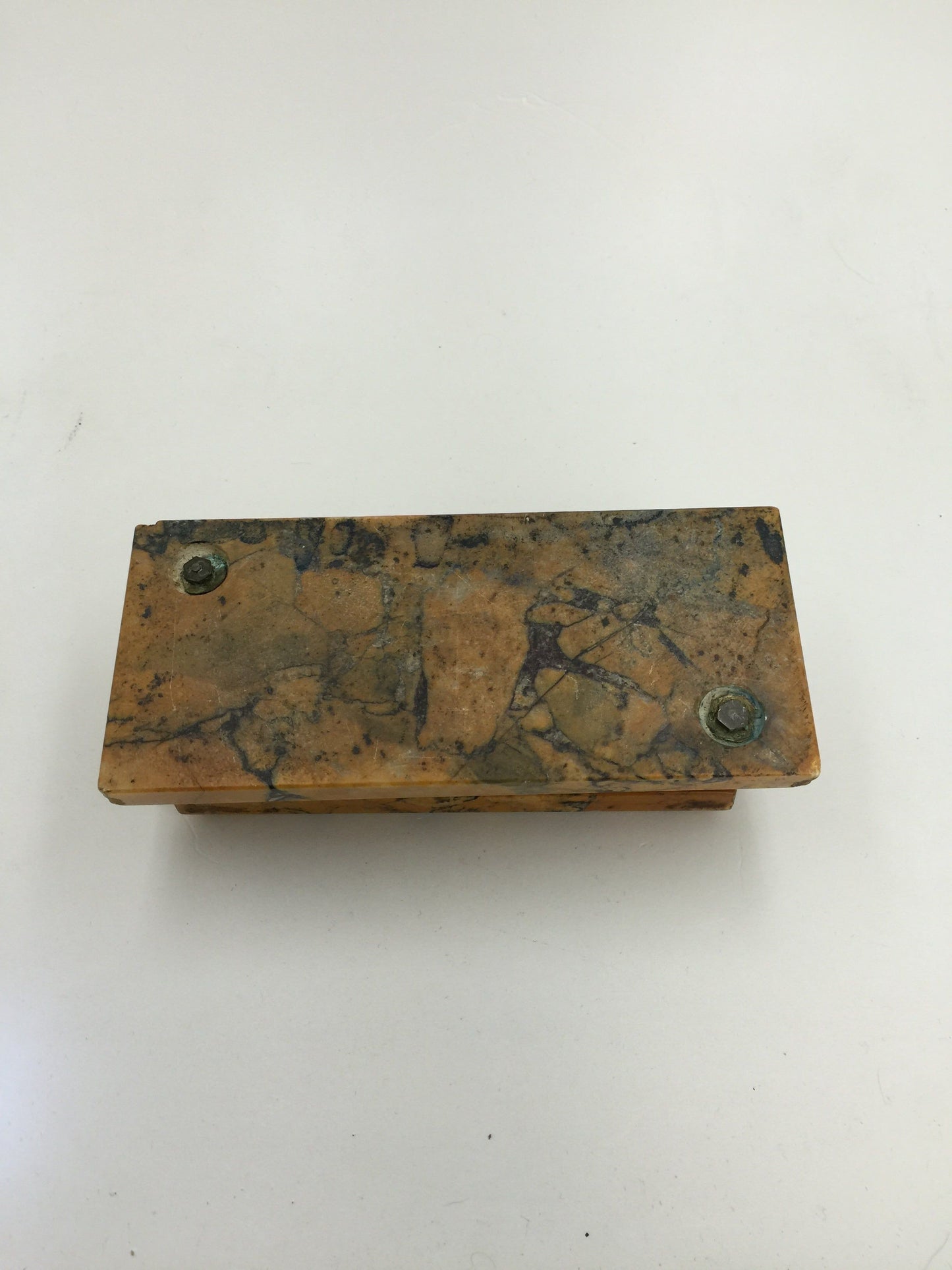 Marmo Gialo and Bronze Stamp Box, 19th Century