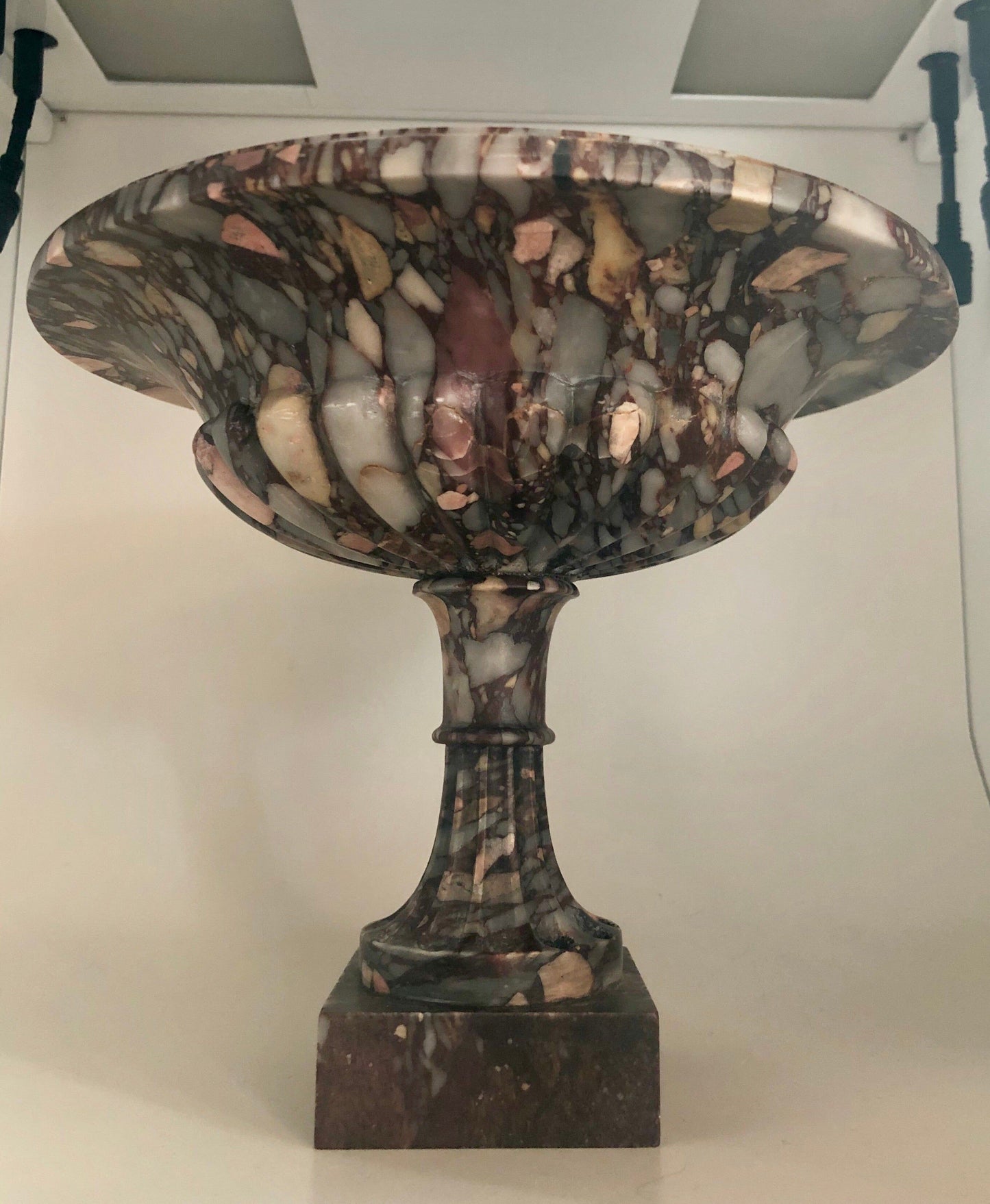 A Carved Breccia Marble Tazza, Italian, 19th Century