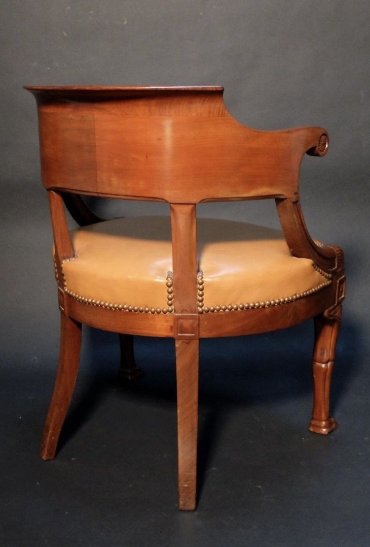 An Empire Mahogany Desk Chair, Early 19th Century