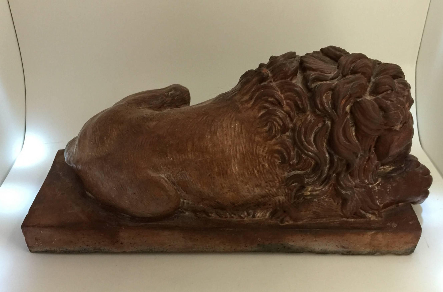 Pair of Terracotta Lions, after Canova, 19th Century