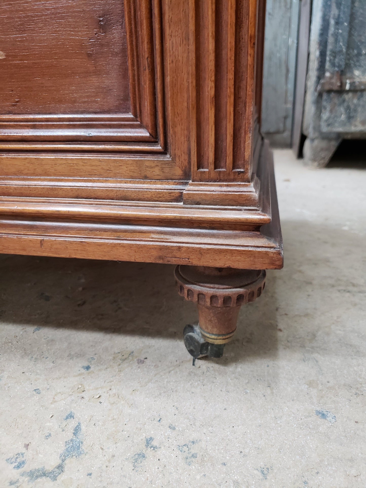 Louis XVI Style Mahogany Architects Table with Side Cabinet, 20th Century