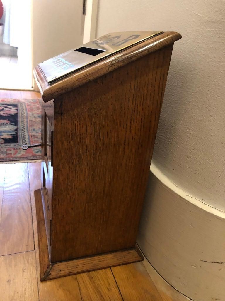 Early 20th Century Edwardian Diminutive Oak Post Box