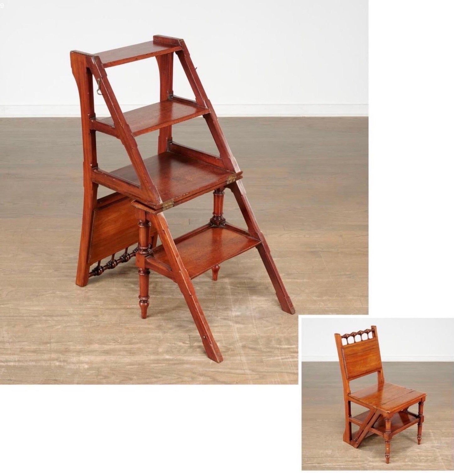 Arts & Crafts Mahogany Metamorphic Library Chair, English, Late 19th Century