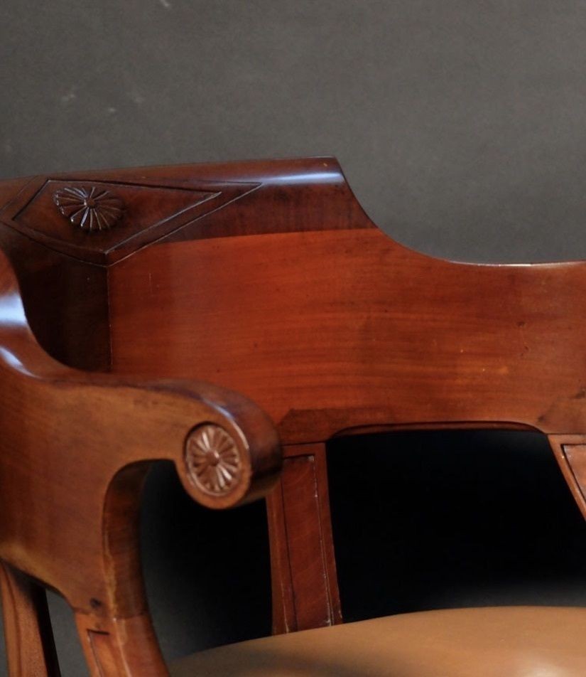 An Empire Mahogany Desk Chair, Early 19th Century