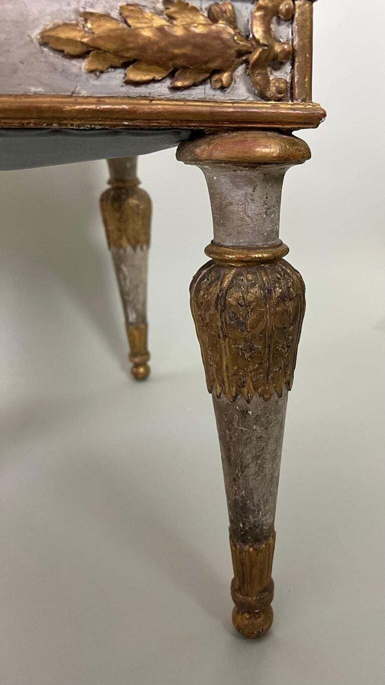 Pair of Italian Genoese Carved Parcel Gilt Side Chairs, circa 1820-30