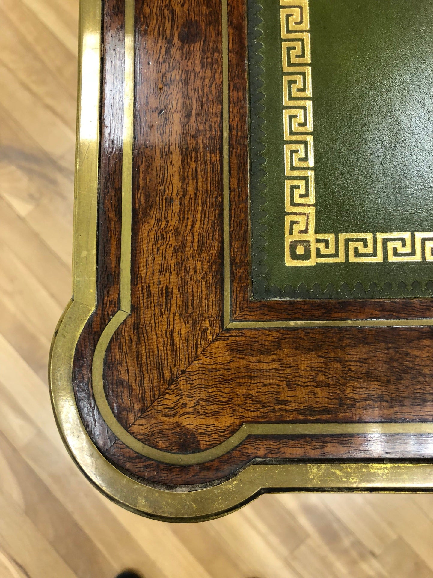 Louis XVI Style Brass Inlaid Mahogany Desk, 20th Century