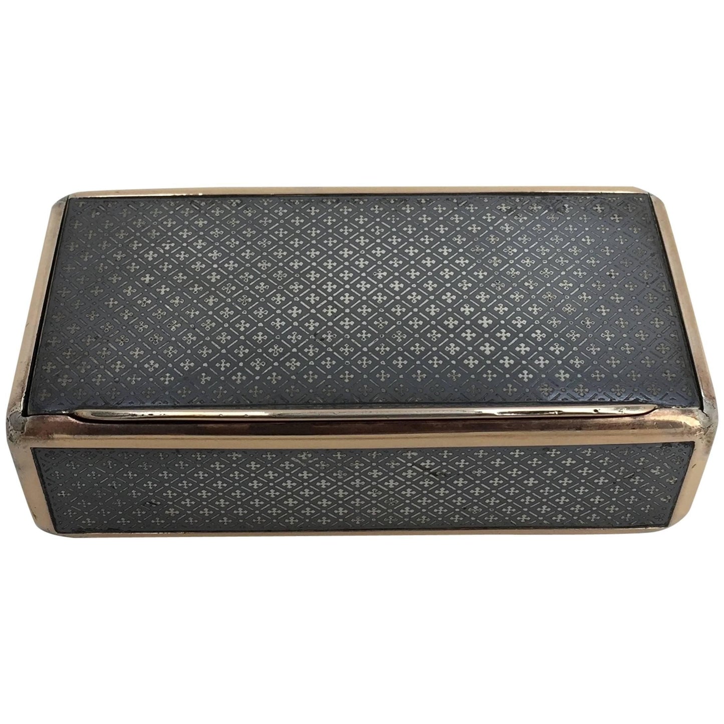 Continental Niello and Silver Gilt Snuff Box, Early 19th Century