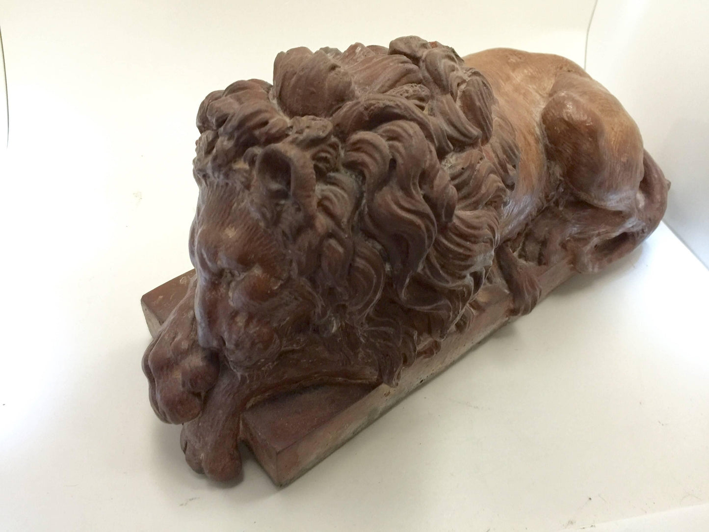 Pair of Terracotta Lions, after Canova, 19th Century