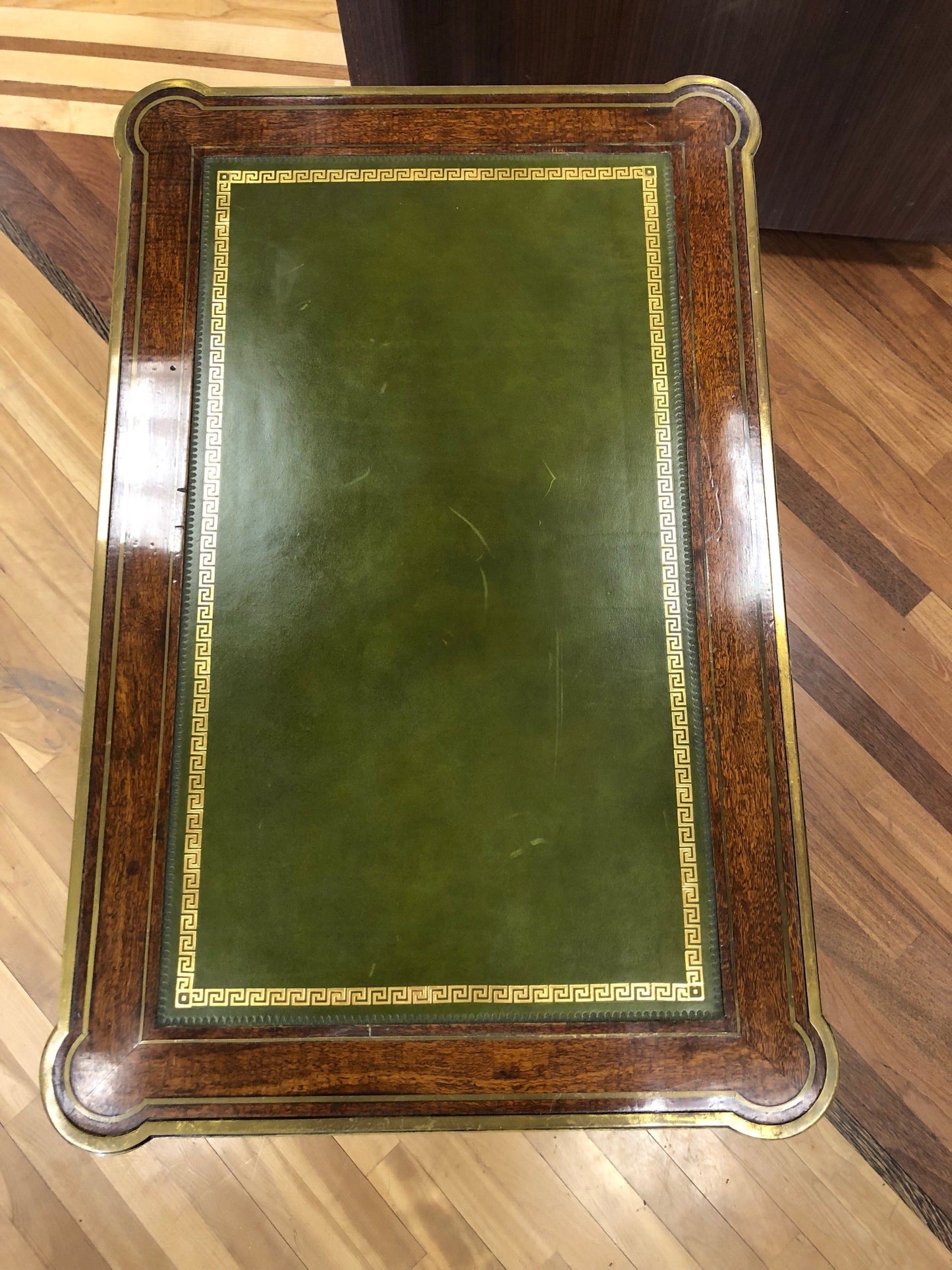 Louis XVI Style Brass Inlaid Mahogany Desk, 20th Century