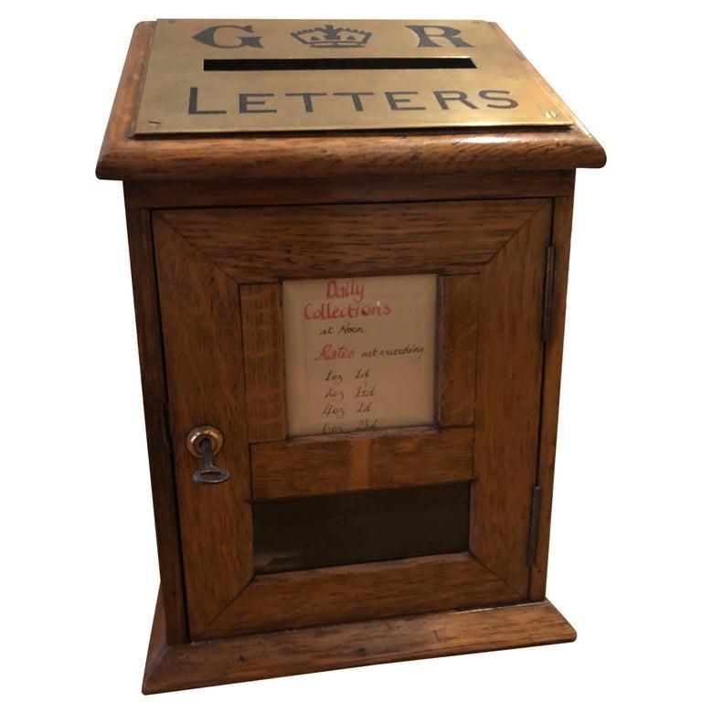 Early 20th Century Edwardian Diminutive Oak Post Box