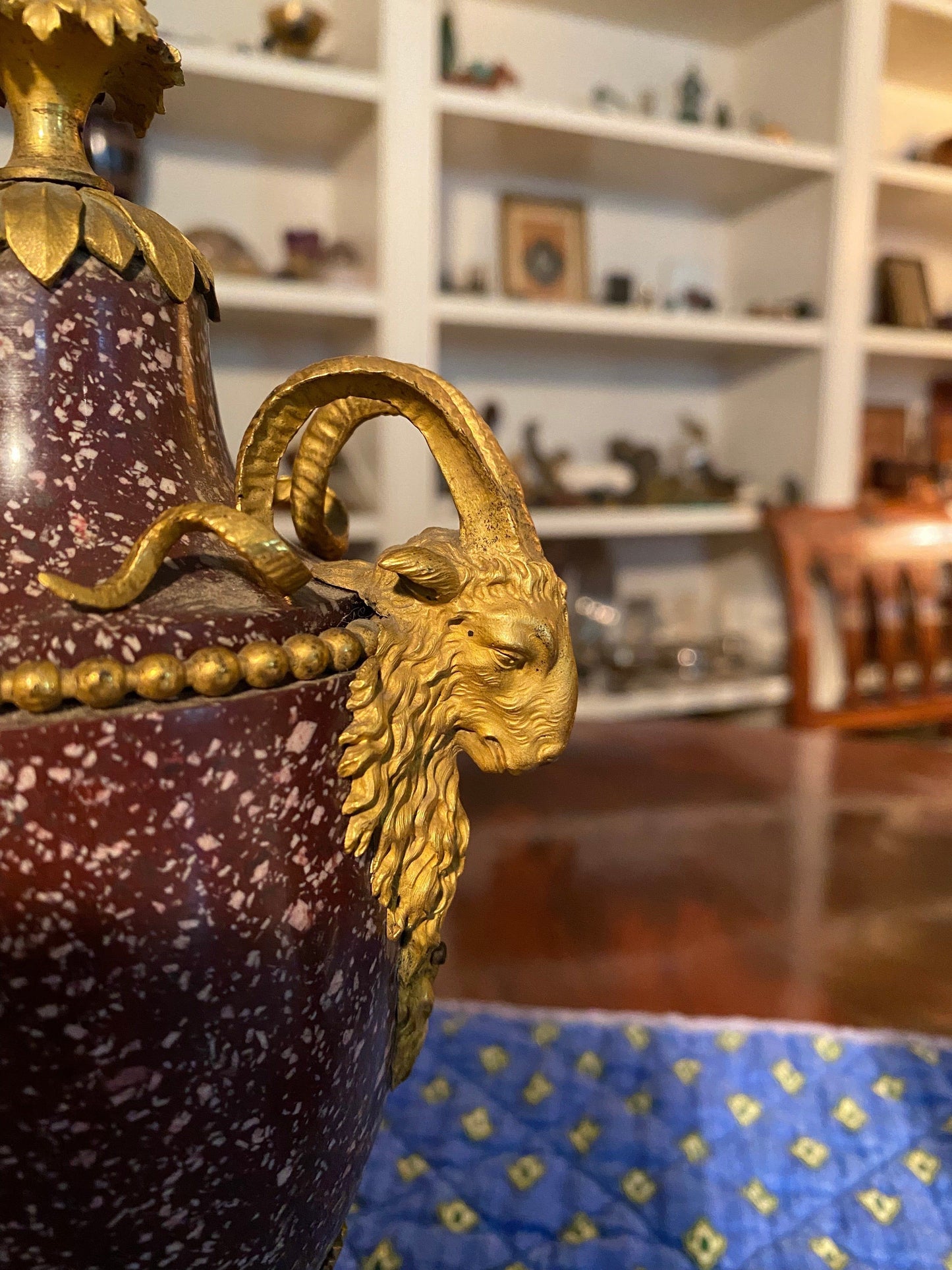 A Pair of Louis XVI Style Ormolu Mounted Porphyry Vases, 19th Century