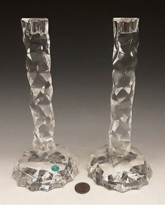 Pair of Tiffany Faux Rock Crystal Candlesticks by Van Day Truex, 20th Century