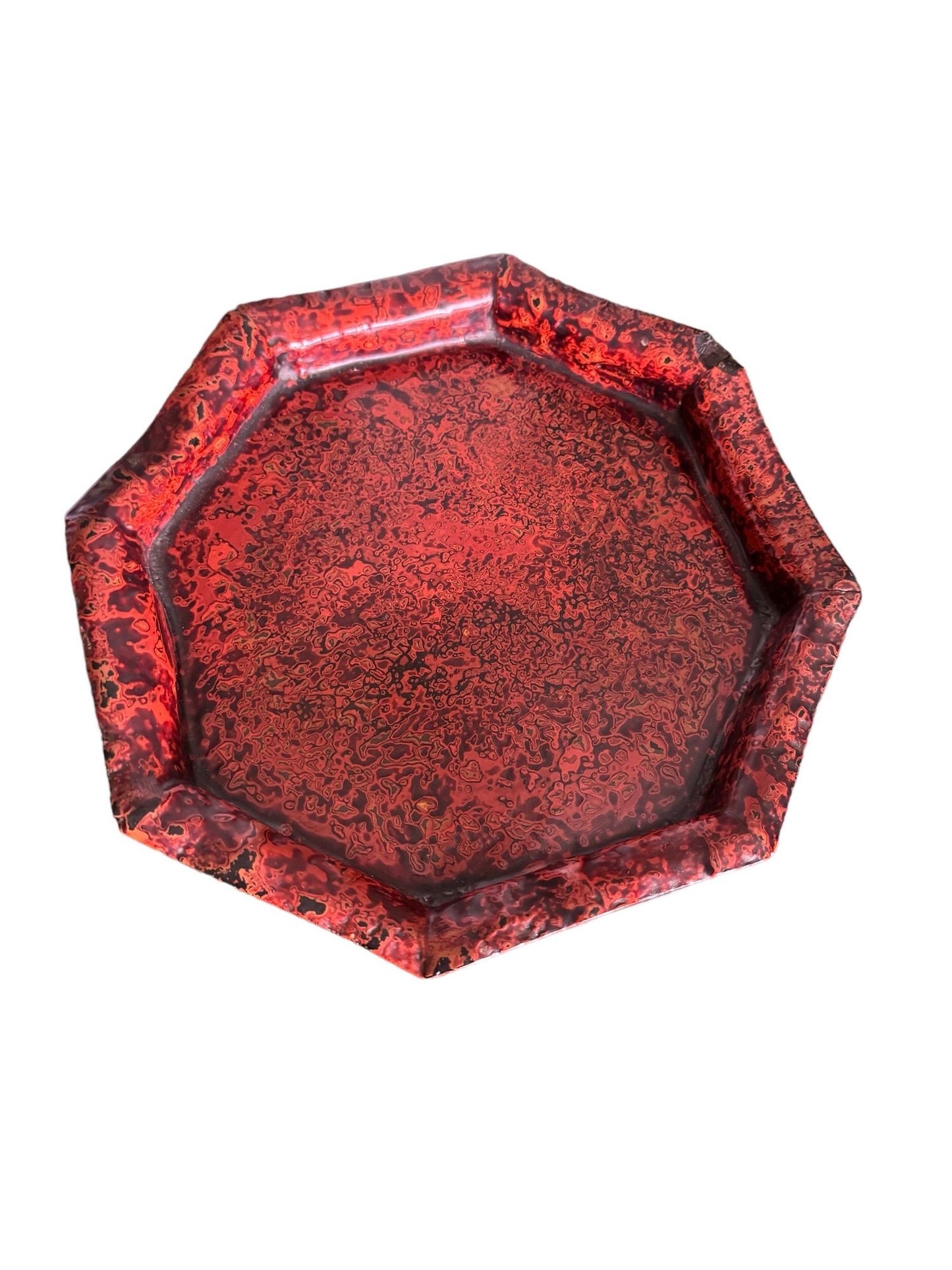 A Late Edo Period Red Lacquer Octagonal Tray