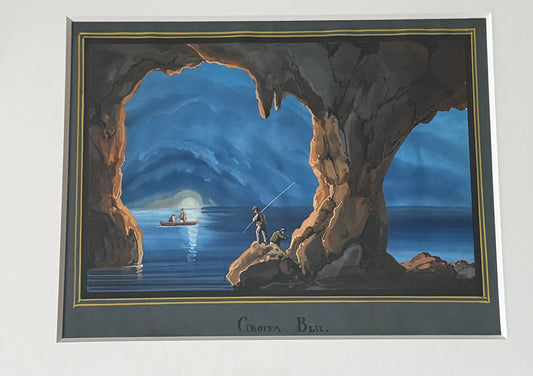 A Pair of Gouaches depicting the Blue Grotto