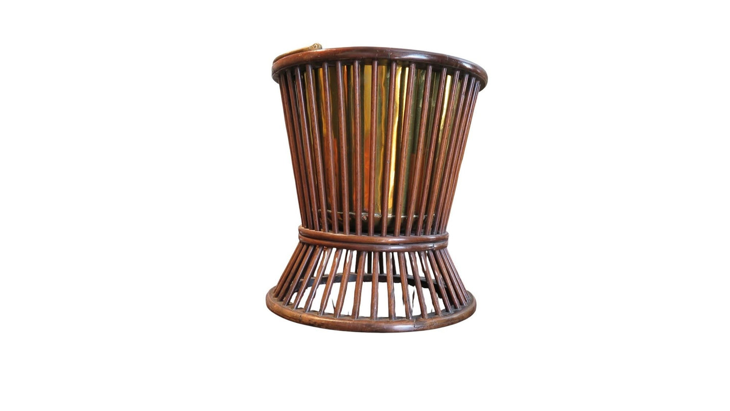 A George III Tapering Mahogany and Brass-lined Reeded Plate Bucket, Early 19th century