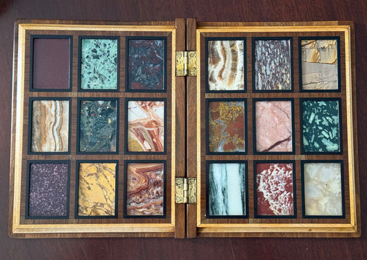 An Italian Wooden Book with Marble Specimens, 20th Century