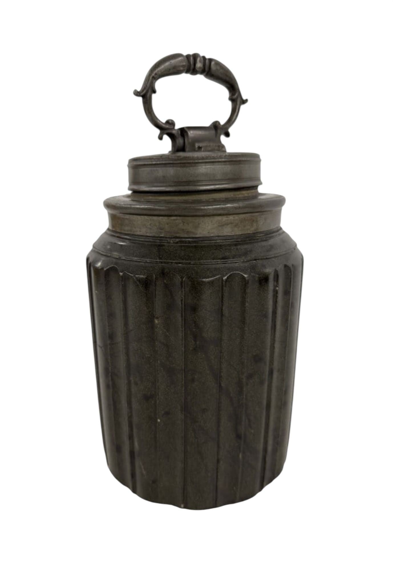 A German Serpentine Stone Covered Jar, late 17th Century, probably Nuremberg