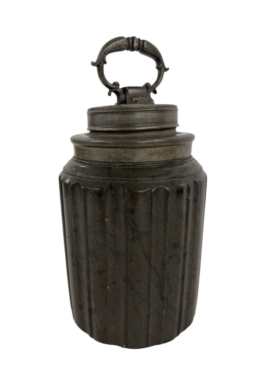 A German Serpentine Stone Covered Jar, late 17th Century, probably Nuremberg