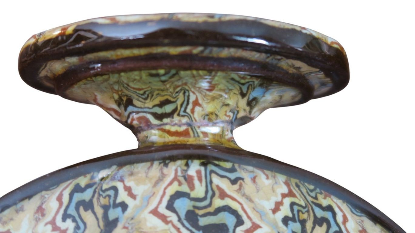 A French Early 19th Century Agate Ware Pilgrim Flask, probably Apt