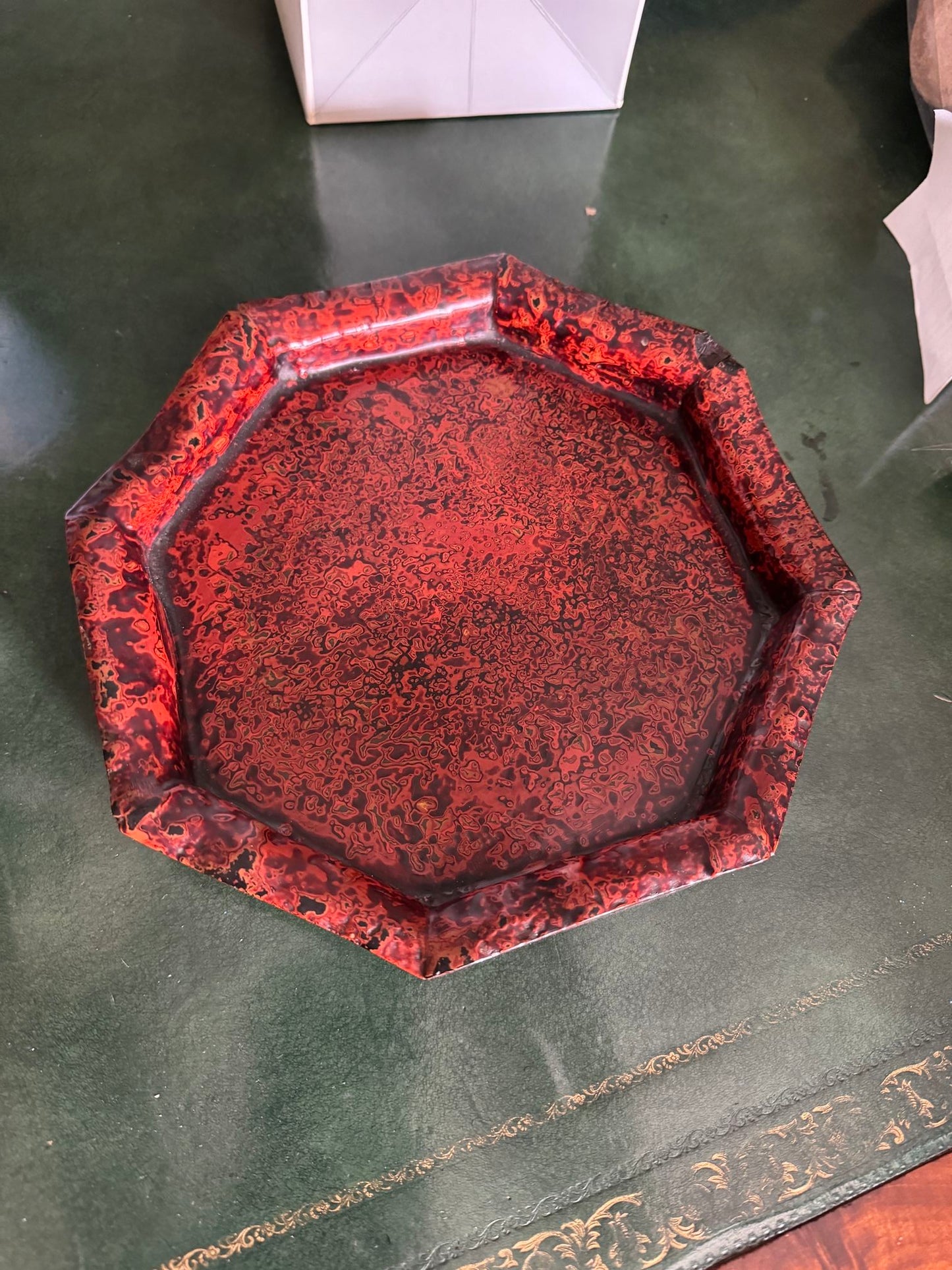 A Late Edo Period Red Lacquer Octagonal Tray