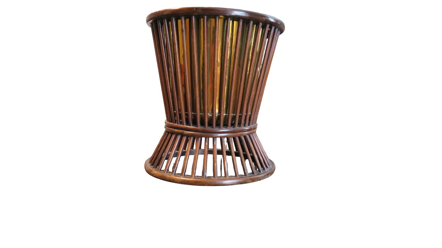 A George III Tapering Mahogany and Brass-lined Reeded Plate Bucket, Early 19th century