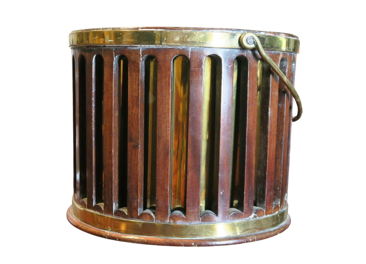 A George III Mahogany and Brass Plate Bucket, late 18th Century