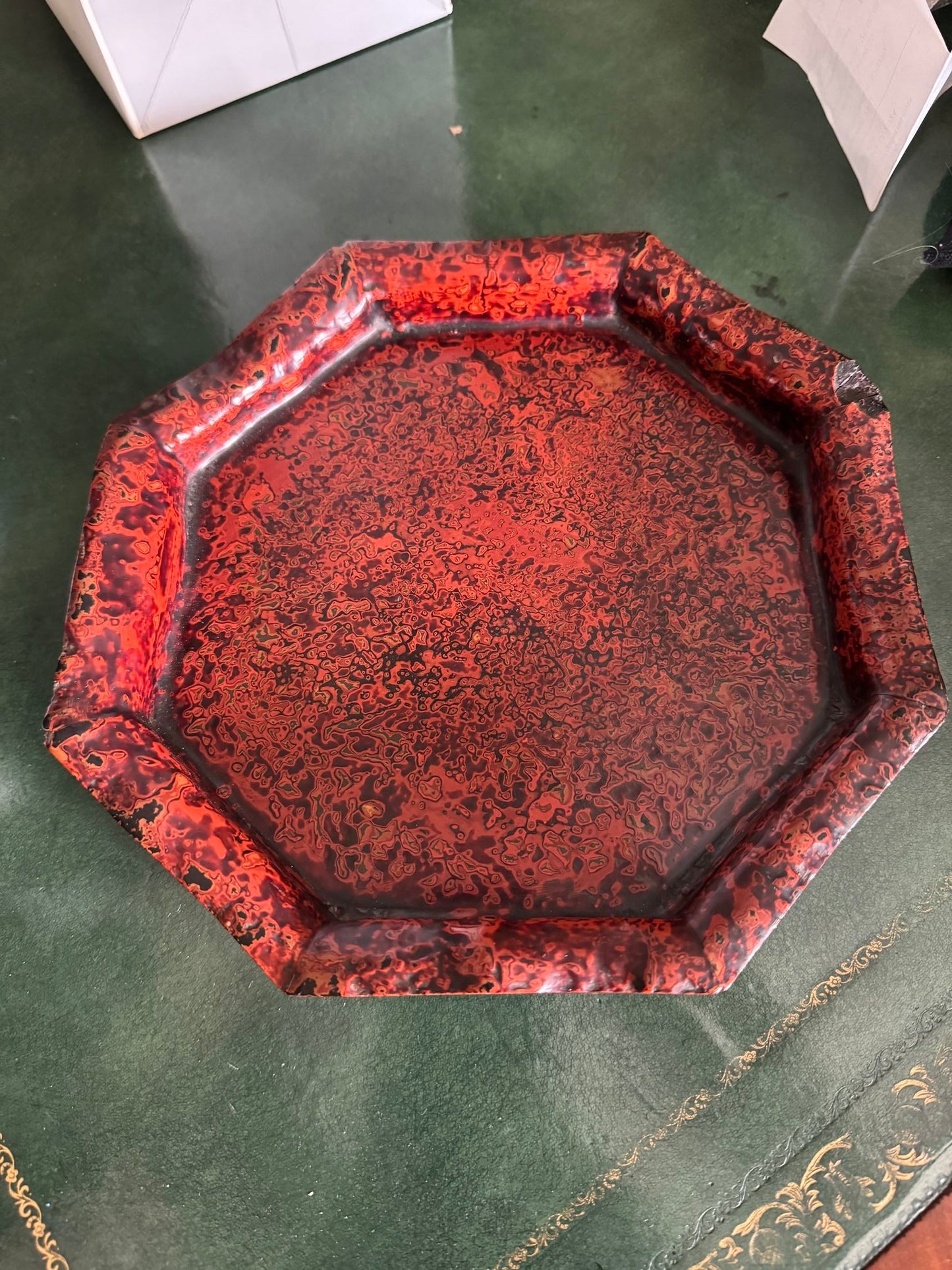 A Late Edo Period Red Lacquer Octagonal Tray