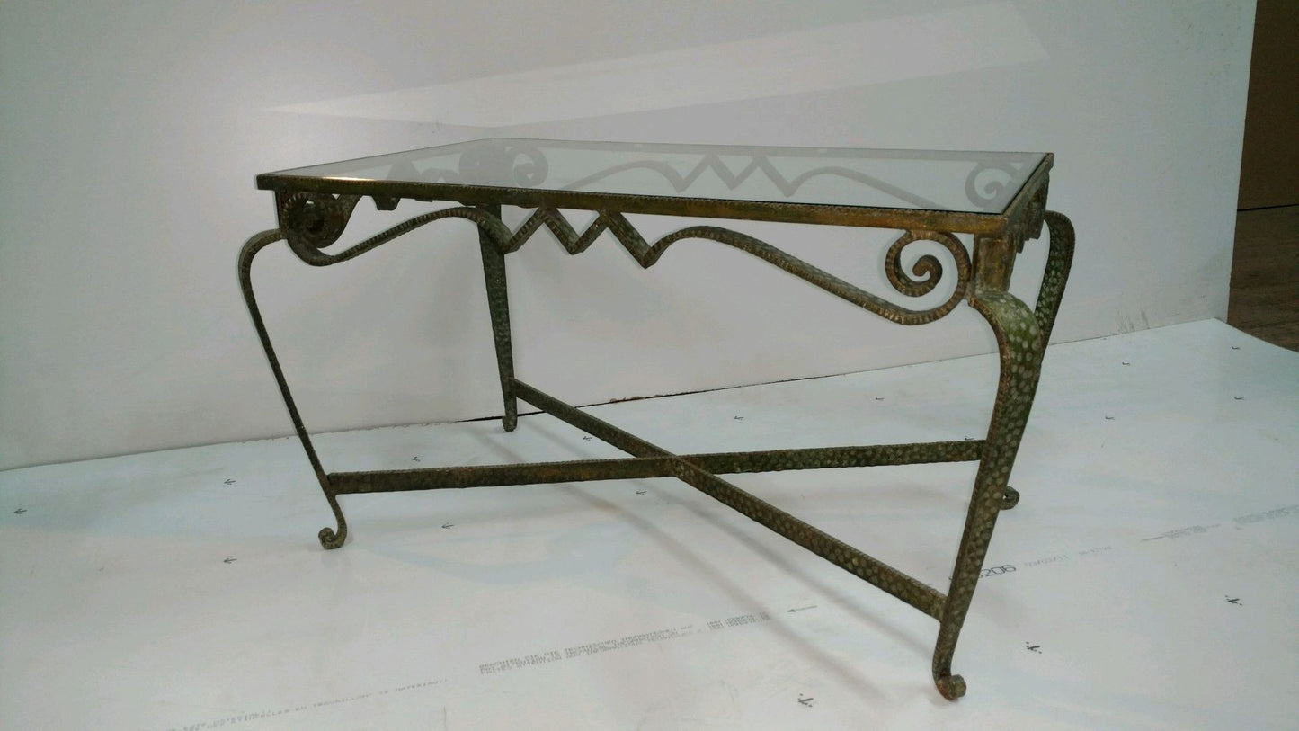 Hammered Wrought Iron Coffee Table, Attributed to Pier Luigi Colli