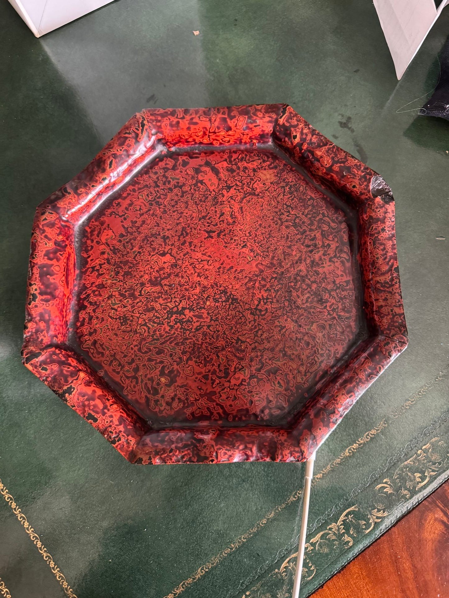 A Late Edo Period Red Lacquer Octagonal Tray